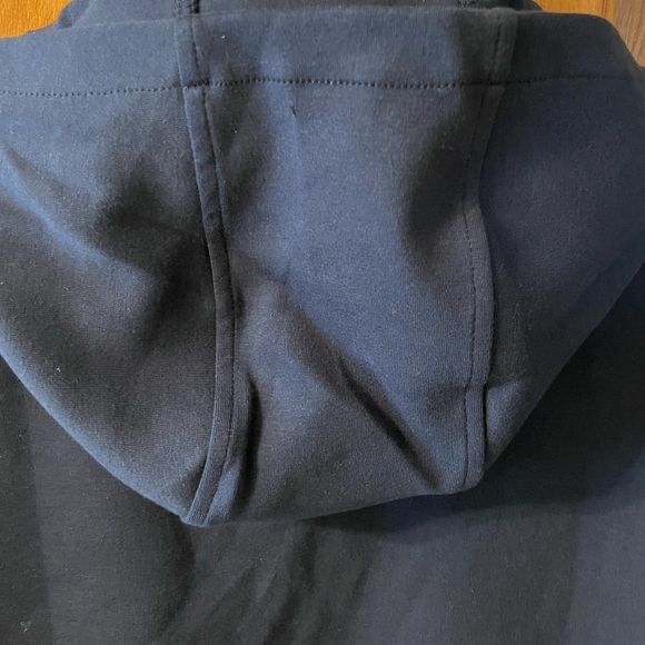 Lacey Chabert Navy Fleece Drawstring hooded Jacket - Picture 10 of 11